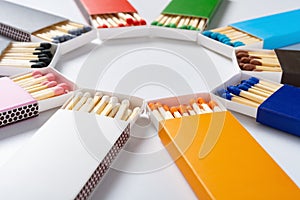 multi color matchboxes