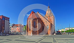 Old gothic church or St. Mary`s Cathedral in Gorzow Wielkopolski