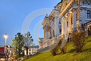 Angle View of Pashkov House in Spring Twilight