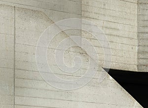 Angled cast concrete textured abstract with sloping surfaces