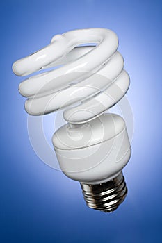 Angled, CFL lightbulb, front lit photo