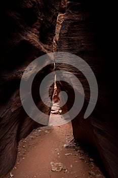 Angled Cliff Walls Through Buckskin Gulch