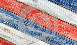 Angled faded boards painted in USA national colors photo
