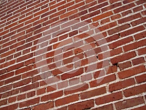Angled Red Brick Wall Background