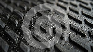 Angled ridges and valleys provide a sy and slipresistant grip on this textured rubber surface