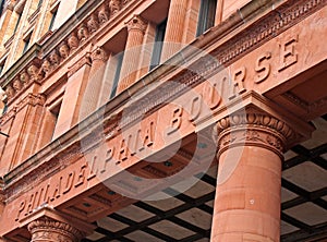 Angled View of The Bourse Building In Philadelphia photo