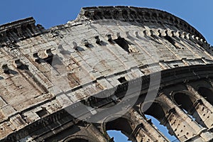 Angled view of the Collosseum