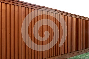 Angled view of a wood fence photo