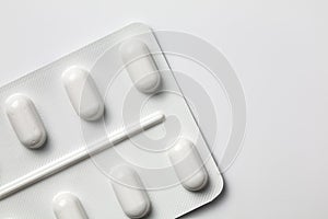 Angled White Blister Pack Pills Pharmaceutical Medicine Background White