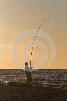 Angler on the Baltic Sea