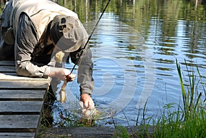 Angler with a catch