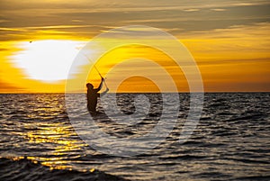 Angler at the coast