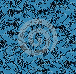 Angler Deep sea fish pattern seamless. Deep-sea fish background