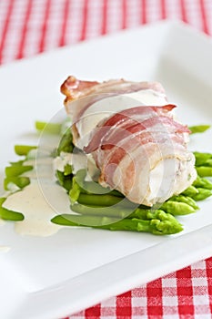 Angler fish with pancetta