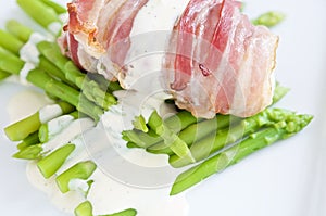 Angler fish wrapped in pancetta