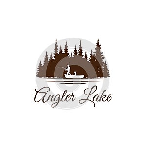 Angler / Fishing Emblem Logo design inspiration