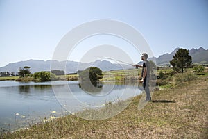 Angler fly fishing South Africa