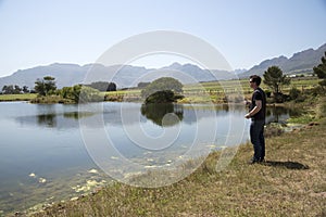 Angler fly fishing South Africa