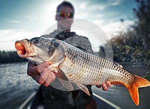 Angler holds big Carp fish