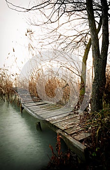 Angler pier at Lake Balaton, Hungary