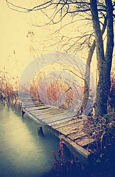 Angler pier at Lake Balaton, Hungary