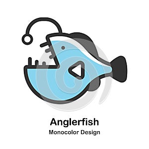 Anglerfish Monocolor Illustration