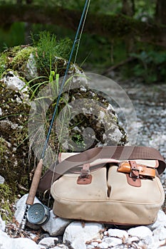 Anglers bag with a rod