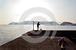 Anglers in the main island of Southernmost Japan.