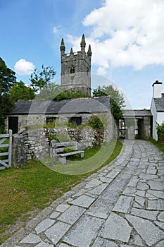 St Leonard`s, Church, and graveyard, Sheepstor, Dartmoor England.