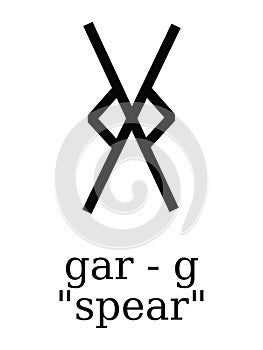 Futhorc Runes Letter of Gar G photo
