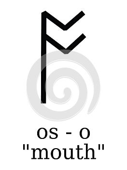 Futhorc Runes Letter of Os O photo