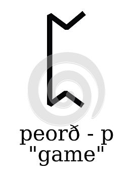 Futhorc Runes Letter of PeorÃÂ° P photo
