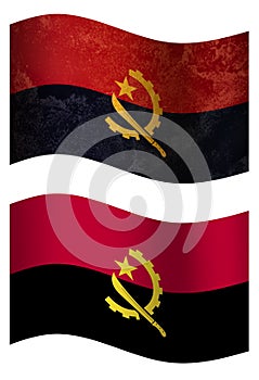 Angola 3D country flag, two styles