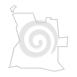 Angola dotted outline vector map