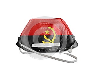 Angola flag on anti pollution mask medical protection