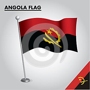 Angola flag National flag of Angola on a pole