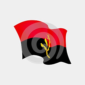 Angola fluttering flag. Vector illustration. Luanda