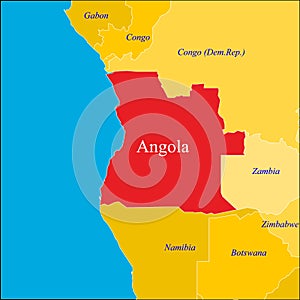 Angola map. photo