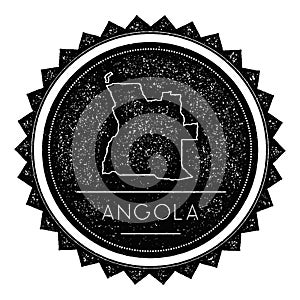 Angola Map Label with Retro Vintage Styled Design.