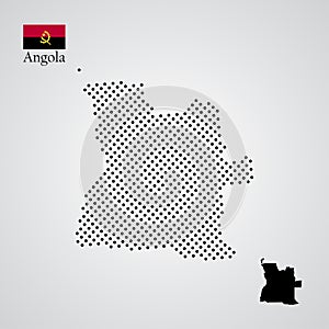 angola map silhouette halftone style map silhouette halftone style