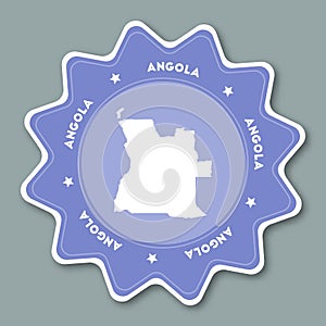 Angola map sticker in trendy colors.