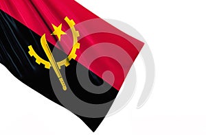 Angola national flag on white background.