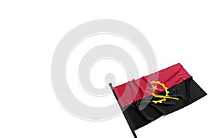 Angola national flag on white background.