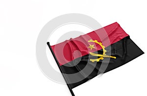 Angola national flag on white background.