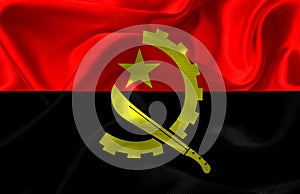 Angola national flag on white background.