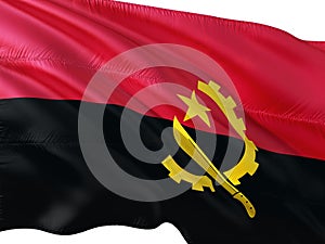 Angola national flag on white background.