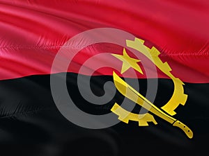 Angola national flag on white background.