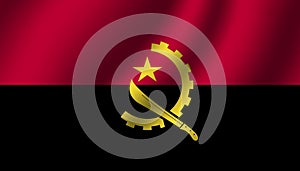 Angola national wavy flag vector illustration