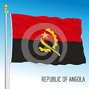 Angola official national flag, african country