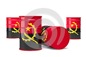 Angola oil barrels isolated on white background